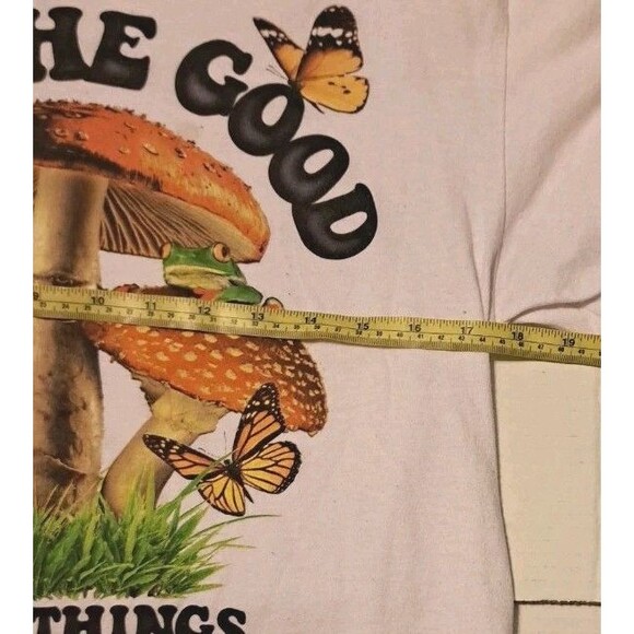 Dom Men’s Medium Graphic T-Shirt “See the Good in All Things” Mushrooms Cotton - Picture 4 of 7